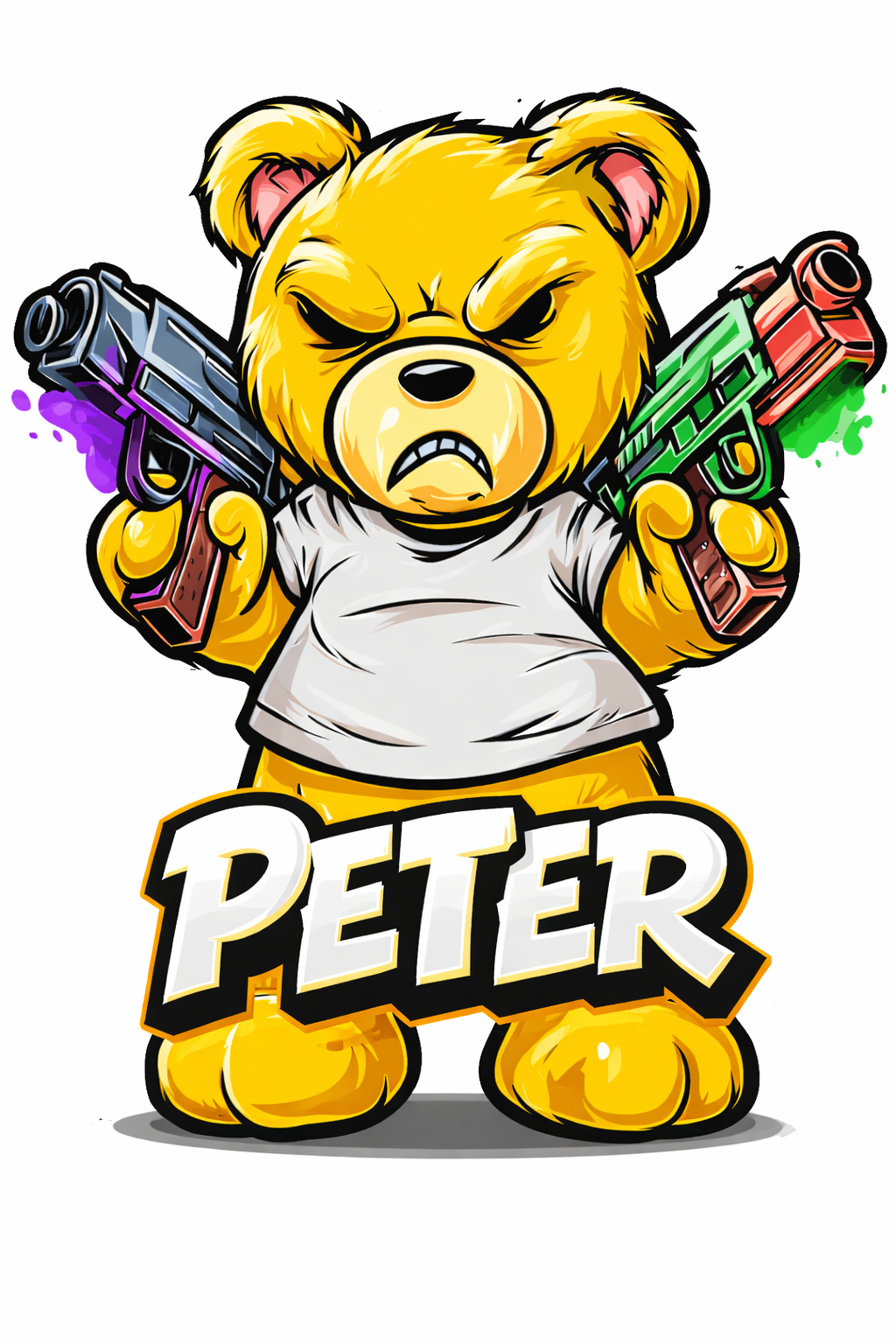 Angry Bear T-Shirt – Personaliseerbaar met Naam
