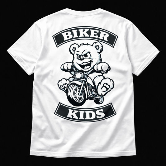 Biker Kids Kinder T-Shirt – SkullWorx | Personaliseerbaar met Naam