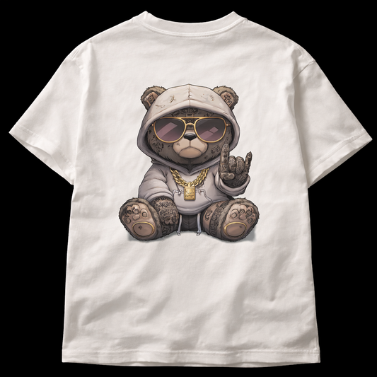 Stoer Kinder T-shirt met Hippe Beer – Personaliseer met Naam | 100% Katoen