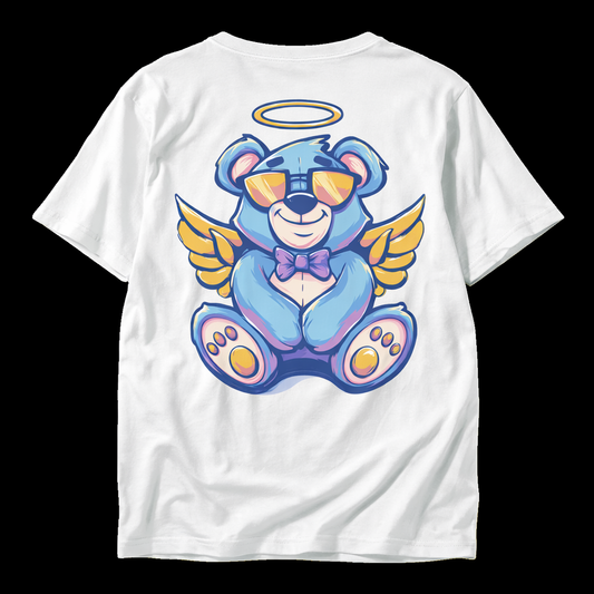 Schattige Engelbeer T-shirt van 100% Katoen – Personaliseerbaar met Naam