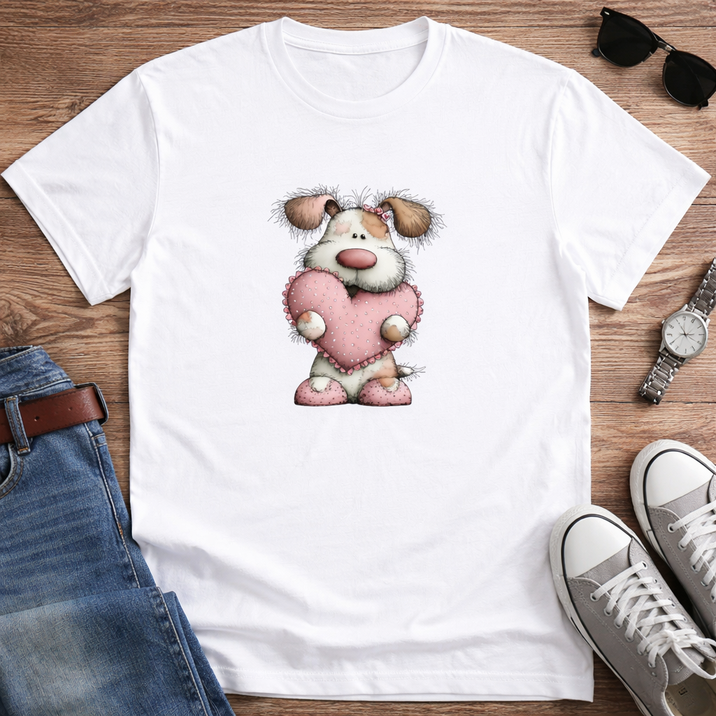 Schattig Hondje met Hart – Liefdevol T-shirt